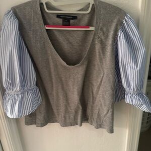 Womens Size M cotton crop top with puffy sleeves. Gently used